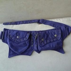 Purple Cotton Fanny Pack adjustable sizing
